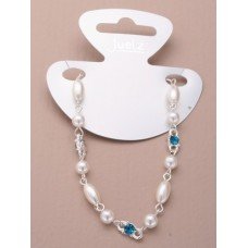 Blue Bead And Pearl Bracelets