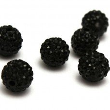 Real Black Crystal Shamballa Beads for Craft And Jewellery Makers