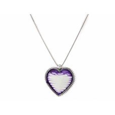 Beautiful Red ,Purple  Or Blue Enamel Heart Design Pendant With Chain Comes in  GiftBox