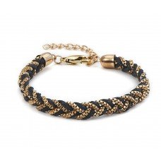 Black/Gold Bracelet With Free Gift Box  ( Ideal Valentine Present)