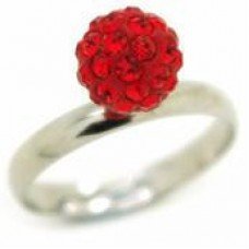Red Crystal Shamballa Ring 14mm Comes A lovely Red Gift Box