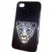 New Black 3D Leopard Design I phone  4/4s Crystal Cover/ Mobile Phone Case