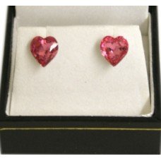 A pair of 9mm rose heart sterling silver studs.