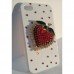 New Red 3D Love Heart Apple Design & Diamante I phone  4/4s Crystal Cover/ Mobile Phone Case