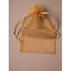Organza Large Dark Gold Gift Bag Ideal for Jewellery And Wedding