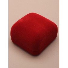 Small Square Hinged Red Flocked Gift Box.Ideal For Shamballa Earrings and Rings