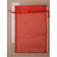 Red Extra Large Organza Gift Bag Ideal for Jewellery And Wedding