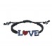Diamante Crystal Love Blue And Red Charm Bracelet In A Gift Box( ideal Valentine Gift)