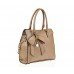 Kaytie Wu Bow Charm And Chain Strap Beige Tote Handbag