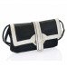 Designer Inspired Black And White Contrast Fashion Handbag 