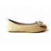 Gold Canvas Espadrille Women Flats 