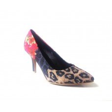 Ladies Flower & Leopard Print Women Court Shoe