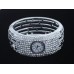 Silver Crystal Stone Bangle Watch