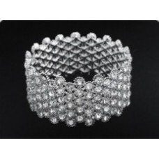 Silver Crystal Stone Bangle