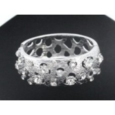Silver Crystal Stone Bangle