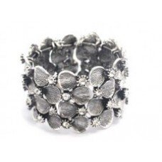 Silver Plated Crystal Stone Bangle