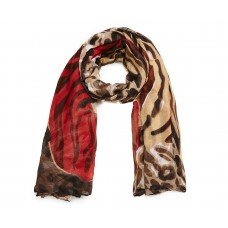 Red New Animal Print Long Scarf