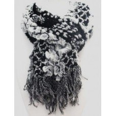 BLACK-WHITE BUBBLE CRYSTAL SCARF