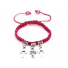 Pink Cross Style Crystal Bracelet