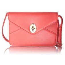 Red Twist Satin Crystal Evening Clutch Bag