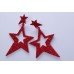 Beautiful Red Star Design Dangling Shamballa Earrings