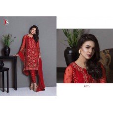 51003 RED BAROQUE PAKISTANI DESIGNER STYLE READY MADE SUIT