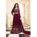 17001 PLUM GLOSSY SIMAR HEAVY EMBROIDERED ANARKALI STYLE GOWN