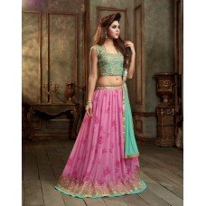 Pink With Green Stunning MAISHA MASKEEN ADDICTION Designer Lengha