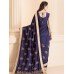 CS-26 NAVY BLUE INDIAN DESIGNER PARTY WEAR SAREE WITH FULL SLEEVE BLOUSE